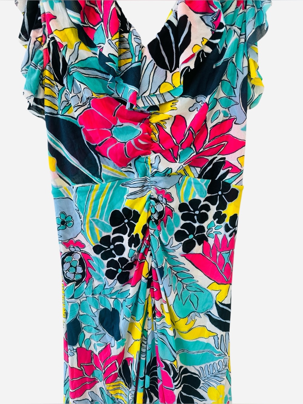 Diane Von Furstenberg Sean Floral Mesh Ruffle Maxi Dress - Picture 7 of 10
